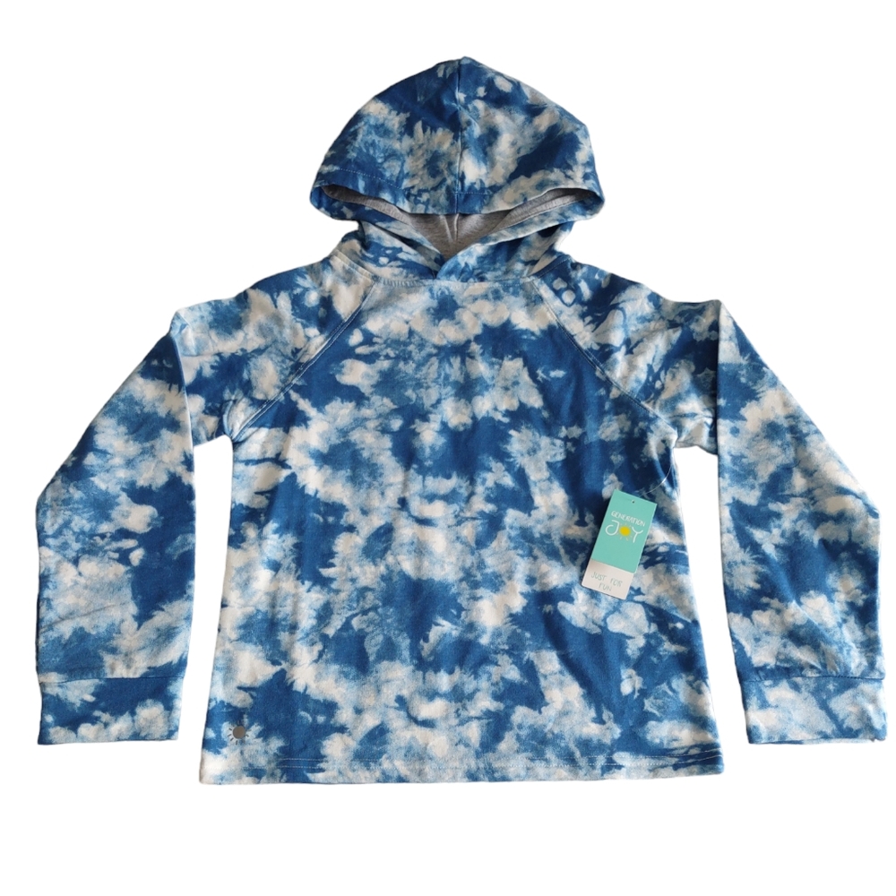 Generation Joy Youth Size Medium Blue Tie Dye Hoodie Shirt